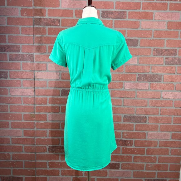 Love Tree | Green Tencel Shirt Dress - Picture 4 of 11